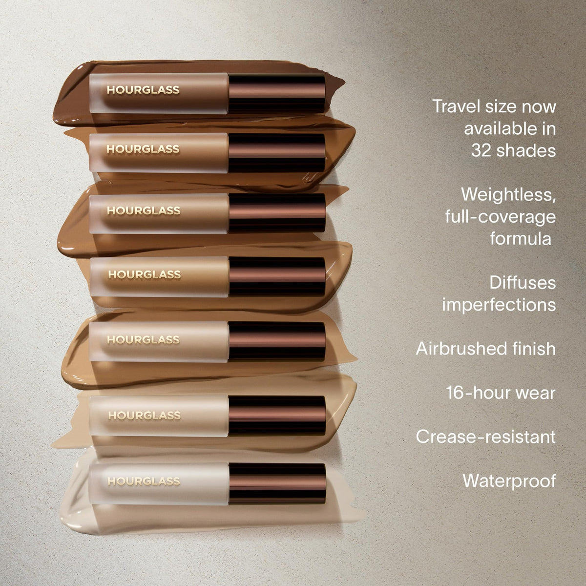 Hourglass Vanish Airbrush Concealer full-coverage swatch showing shade match