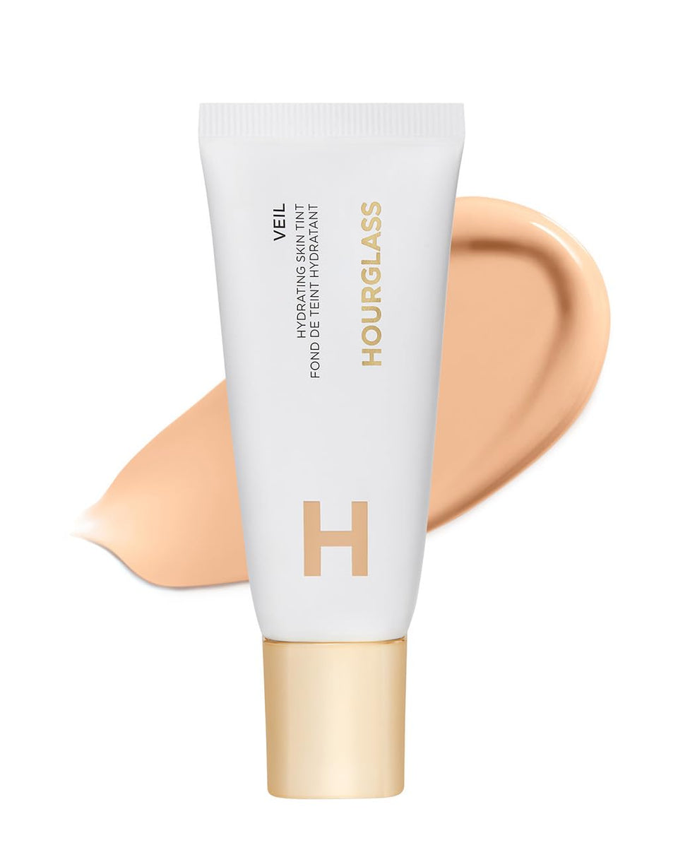 Hourglass Veil Hydrating Skin Tint bottle close-up highlighting dewy glow