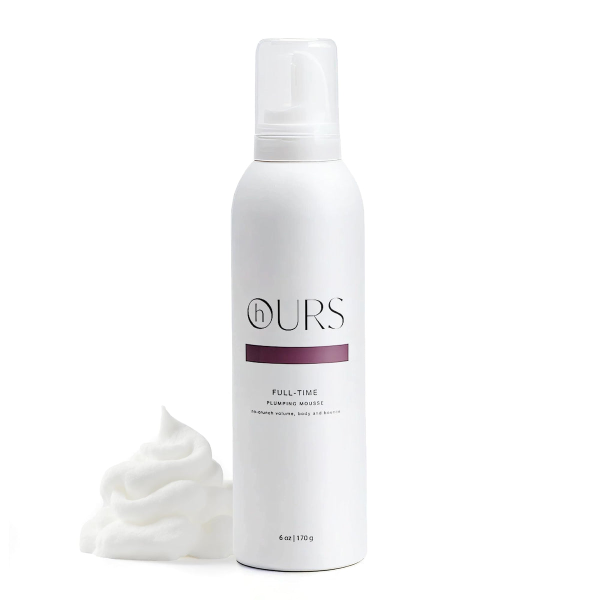 HOURS haircare Full-Time Plumping Mousse bottle pour delivers salon-worthy volume