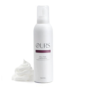 HOURS haircare Full-Time Plumping Mousse bottle pour delivers salon-worthy volume