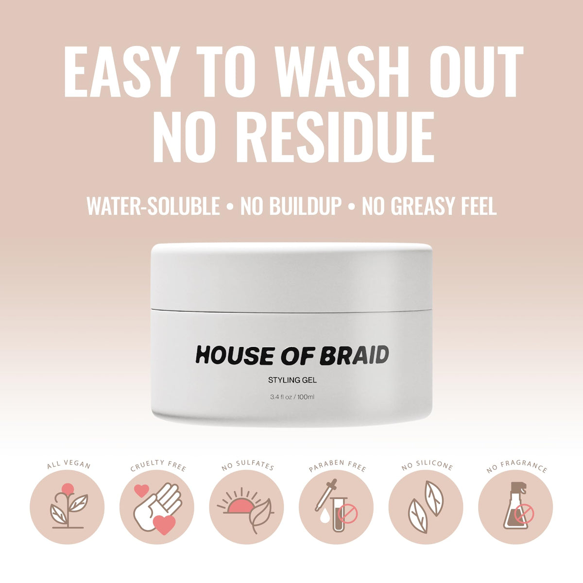 House Of Braid frizz-free finish showcases long-lasting hold with smooth texture.