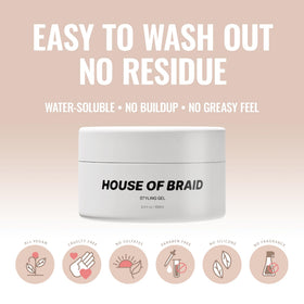 House Of Braid frizz-free finish showcases long-lasting hold with smooth texture.