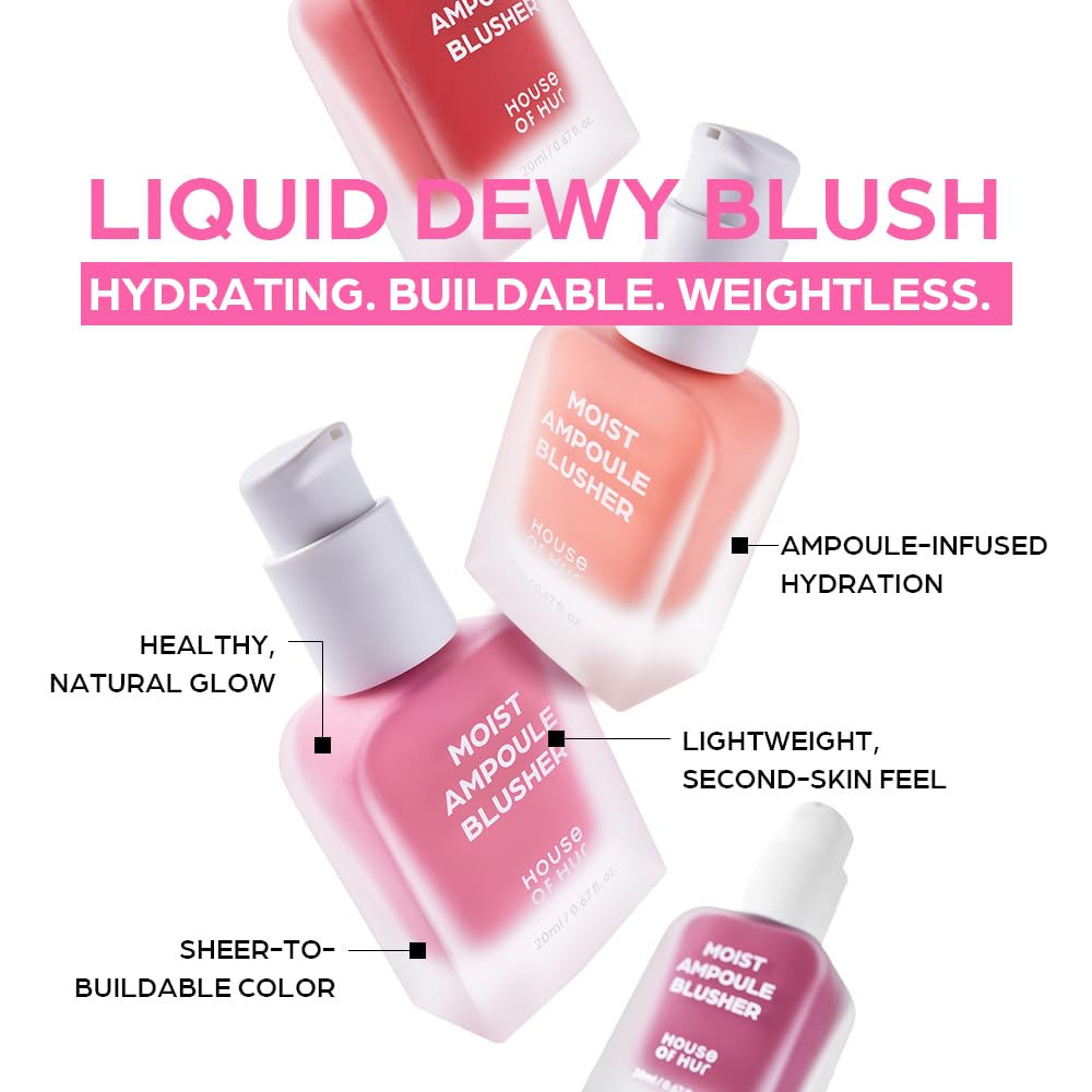 House of Hur Liquid Blusher cheek blend shows buildable coverage without heaviness.