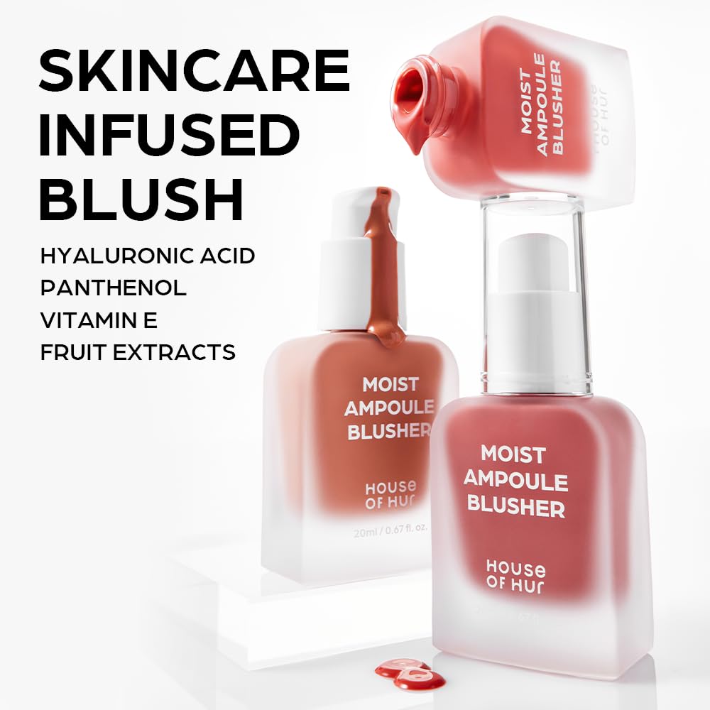 House of Hur Liquid Blusher texture closeup reveals smooth, patch-free application.