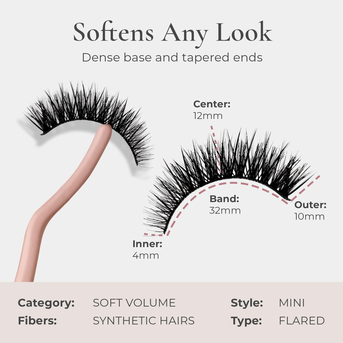 Wing It Mini 3 Pack lash strip aligned along eye line for seamless blend