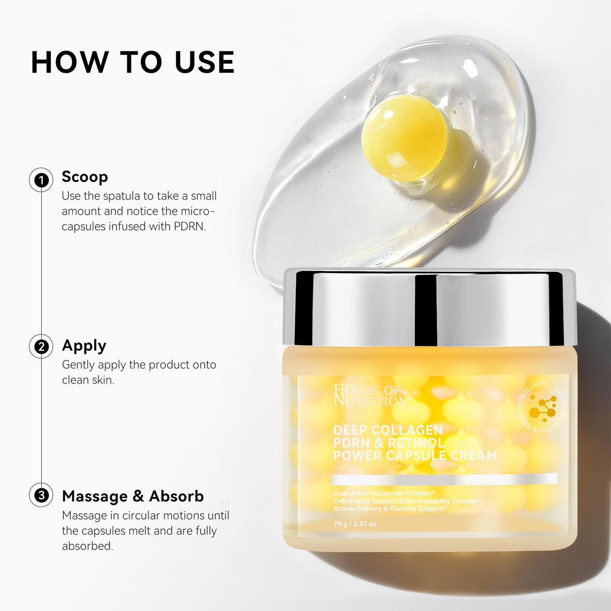 House of Nutrition Deep Collagen after-use skin glow highlights radiance