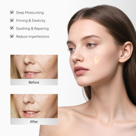 House of Nutrition Deep Collagen application hands demonstrates easy rub-in for glowing skin