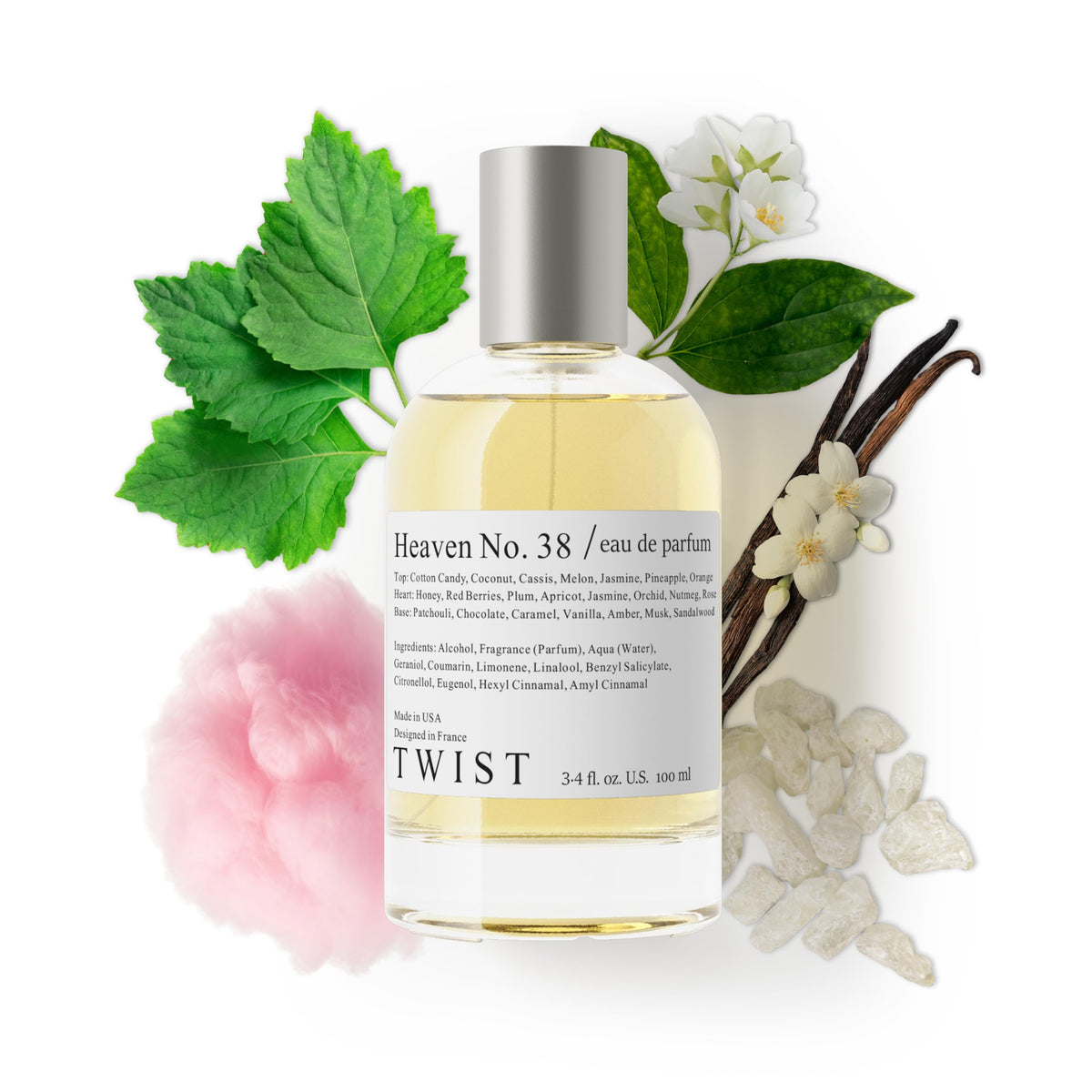 House of Twist Heaven No. 38 bottle front view showing amber vanilla allure for evenings