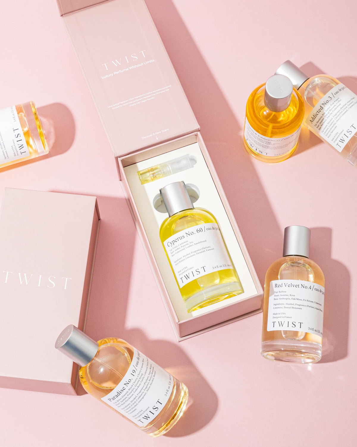 House of Twist Rosa Lina No. 58 lychee top notes for a fresh opening.