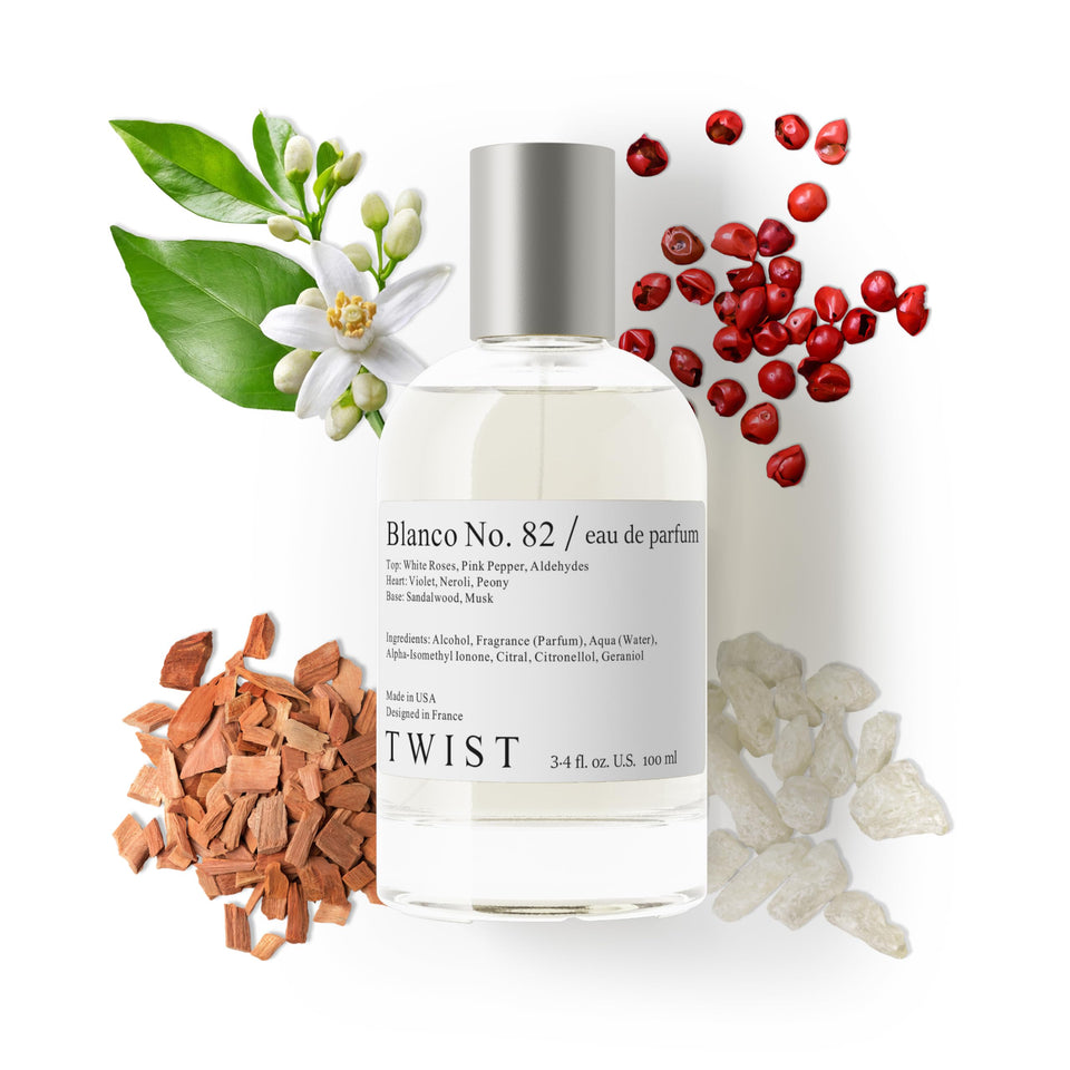 House of Twist Twist Blanco No. 82 bottle shows elegant floral aldehydic notes