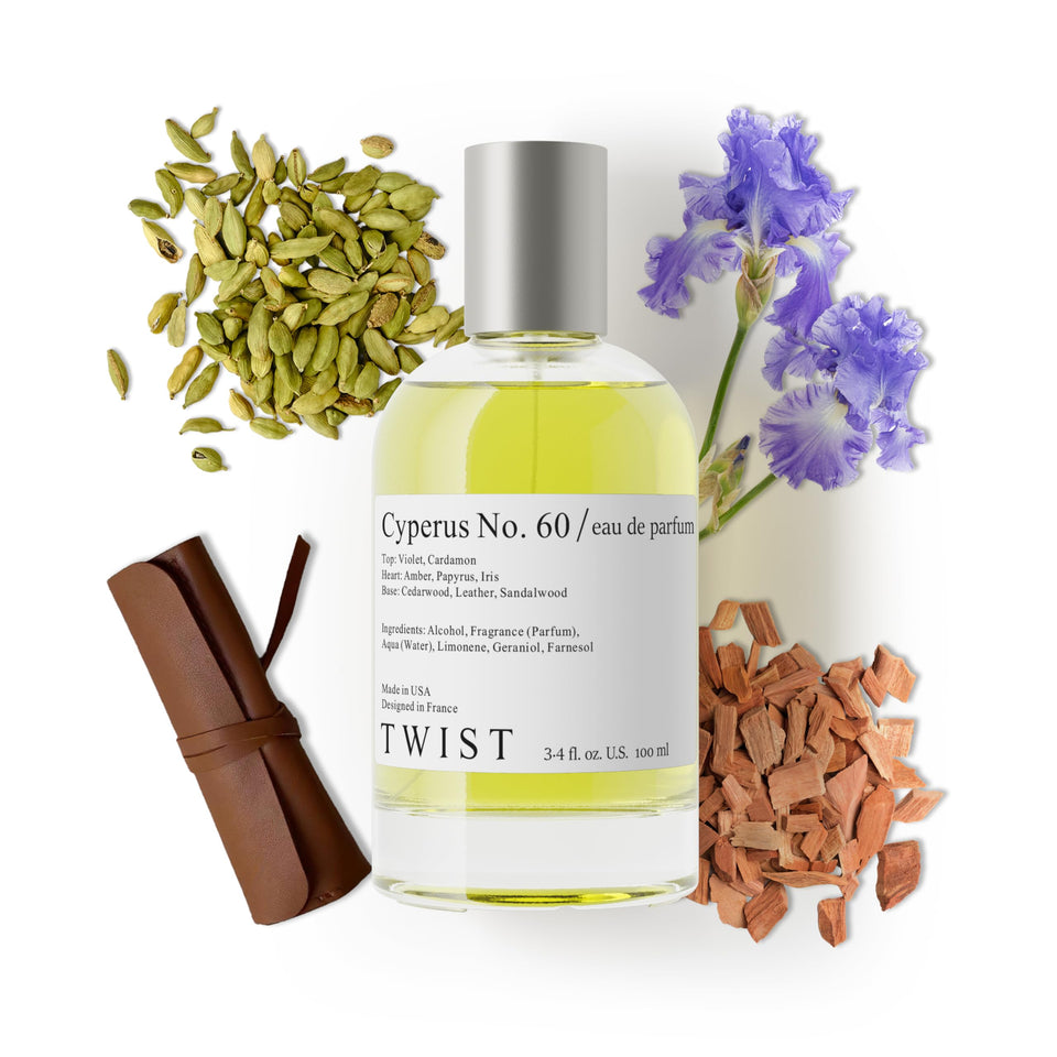 HOUSE OF TWIST Twist Cyperus No. 60 bottle front for unisex daily wear.