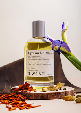 HOUSE OF TWIST Twist Cyperus No. 60 label close-up on clean packaging.