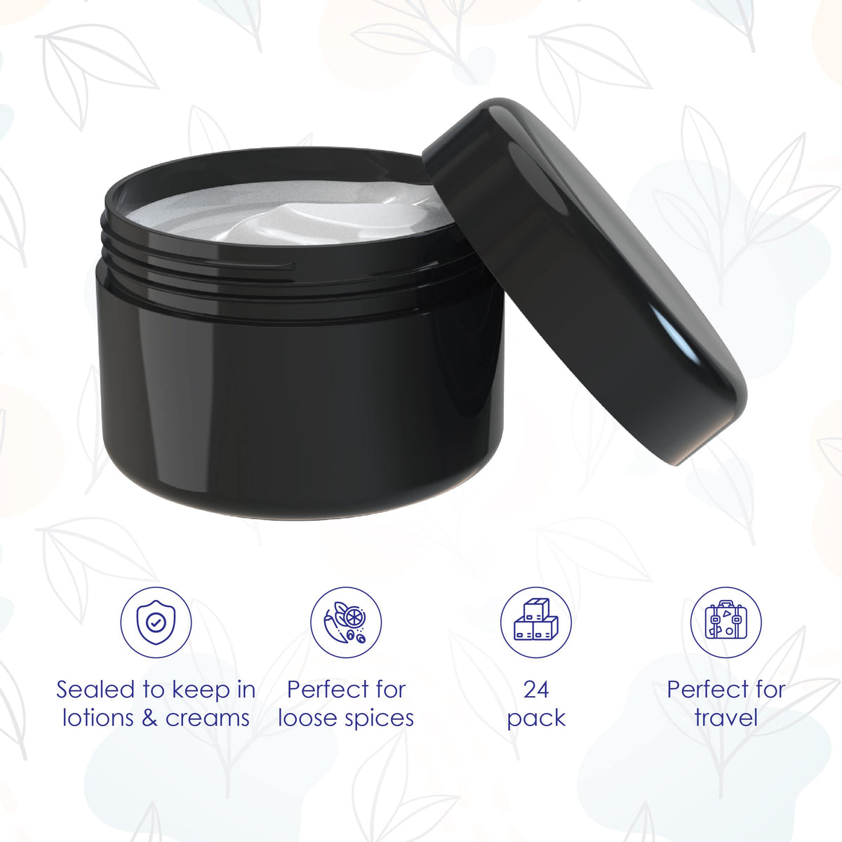 Houseables airtight-seal inner-liner demonstrates secure storage for creams and salves.