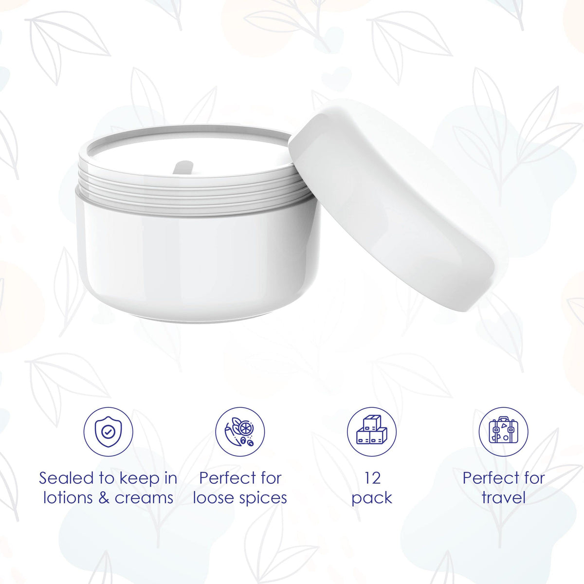 Houseables white polypropylene jar highlights durable, high-gloss finish for daily use.