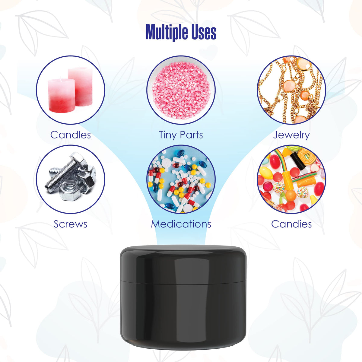 Houseables travel-ready compact jar fits purses, bags, and carry-ons conveniently.