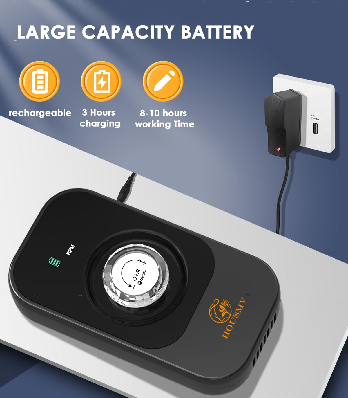 HOUSMV-cordless-e-file with belt-clip enhances portability for on-the-go nail care.