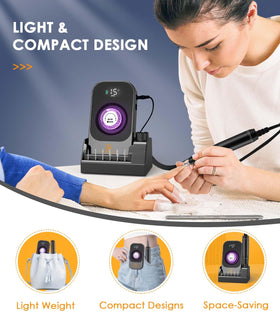HOUSMV-multi-function-nail-drill-kit includes 7 bits and 6 sanding-bands for versatility.