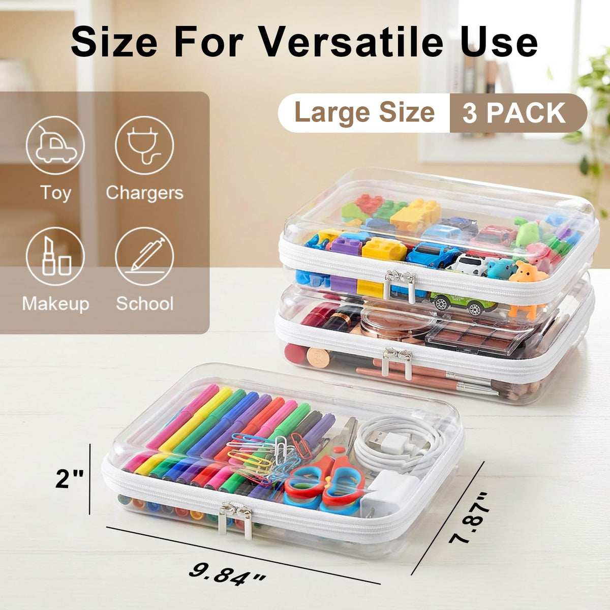 HOUYEE clear hard-shell case zipper close-up highlights secure closure for travel