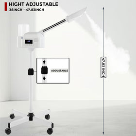 Hovinke facial steamer delivers quick hot mist using PTC heating for fast spa sessions.