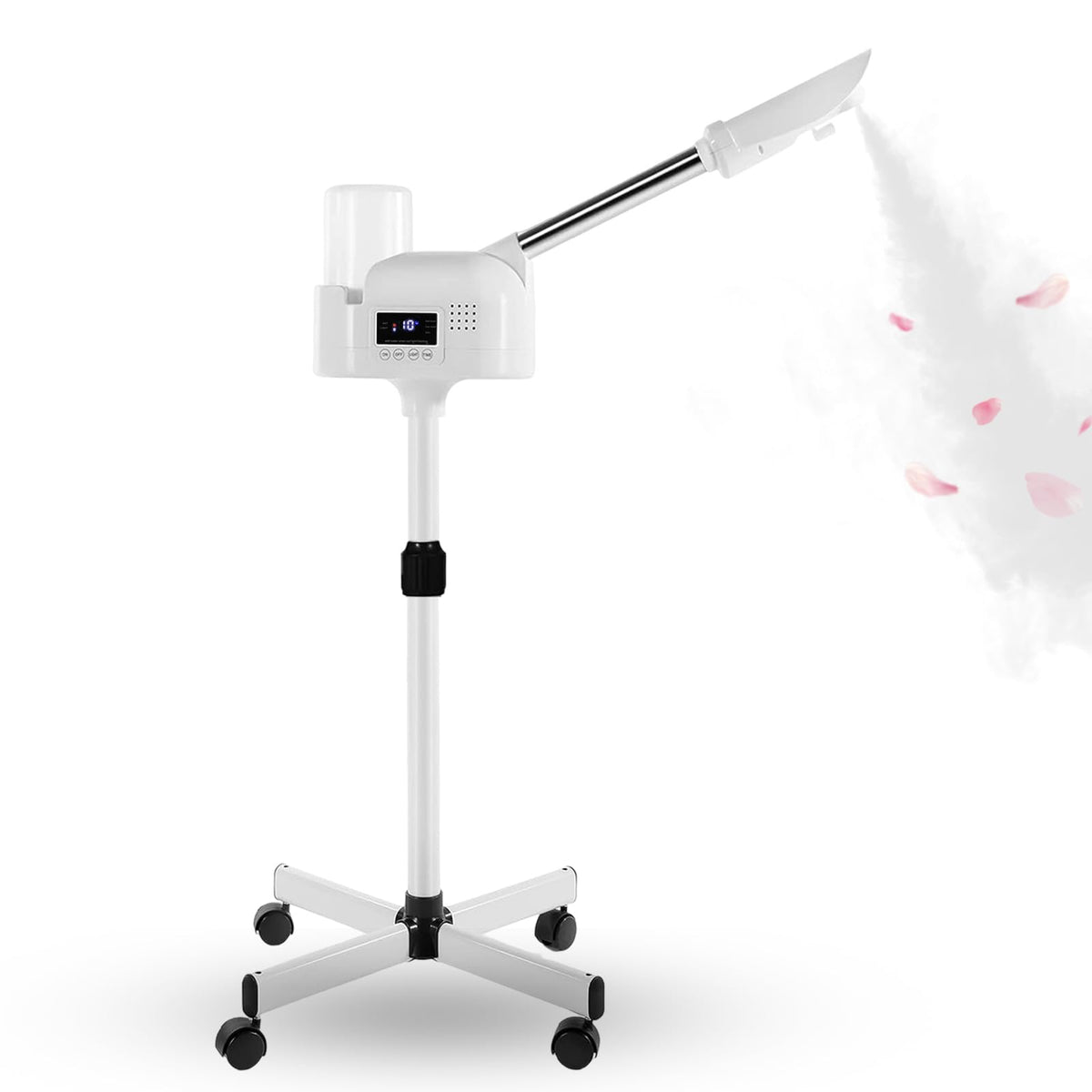 Hovinke facial steamer on wheels with touch screen panel for easy professional operation.