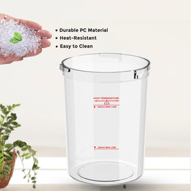 Close-up of Hovinke water jar capacity for longer spa sessions
