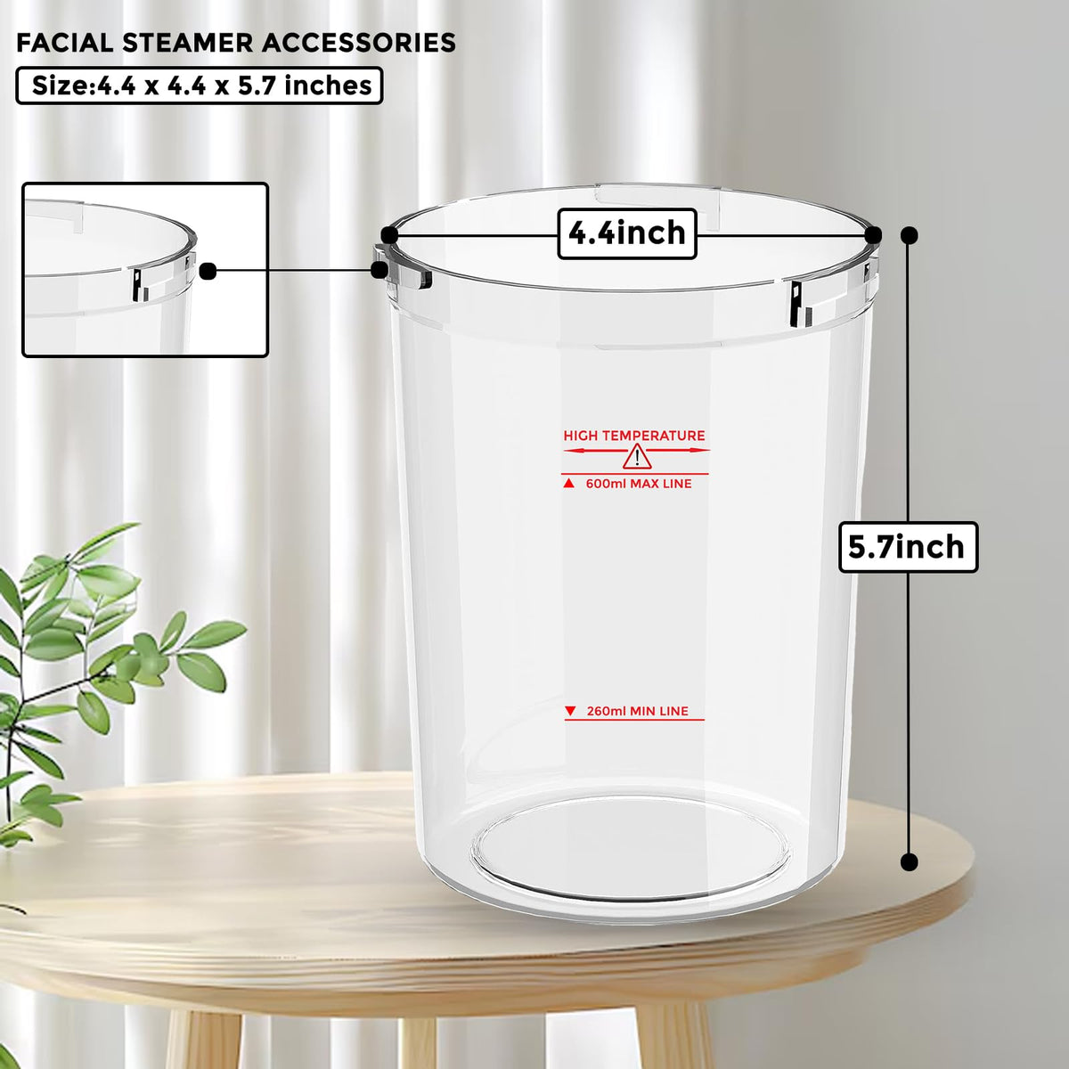 Hovinke water jar in use on an ozone facial steamer for steady steam