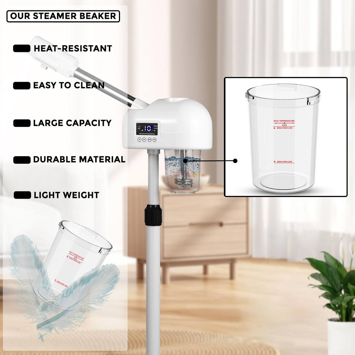 Hovinke water jar professional replacement for standing facial steamers