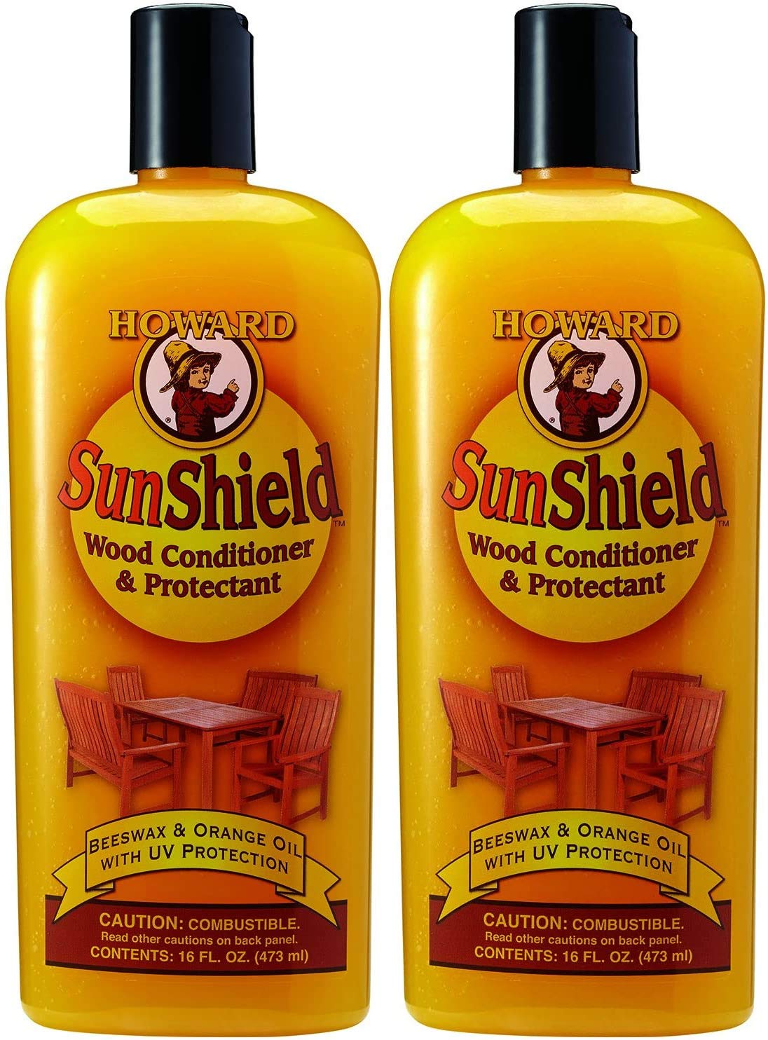 Howard Furniture Conditioner 16oz bottle front view for easy wood conditioning.