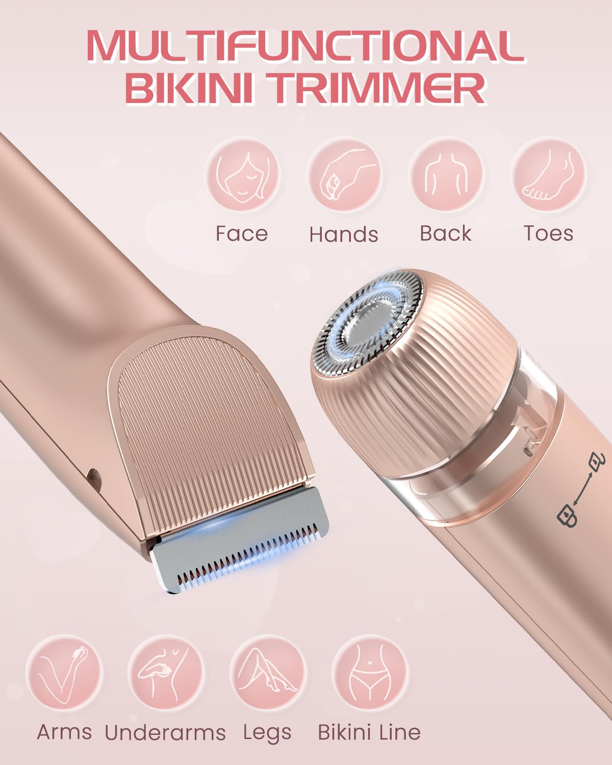 HOWSYKI bikini trimmer dual-head design enables efficient body grooming and precise detailing