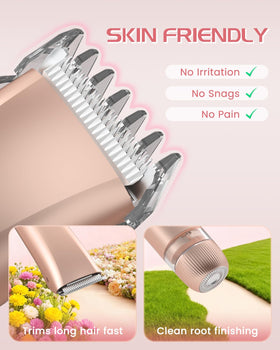 HOWSYKI bikini trimmer IPX7 waterproof design for safe shower use and easy cleaning