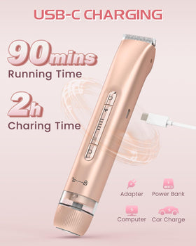 HOWSYKI bikini trimmer USB-C charging provides quick power for grooming sessions
