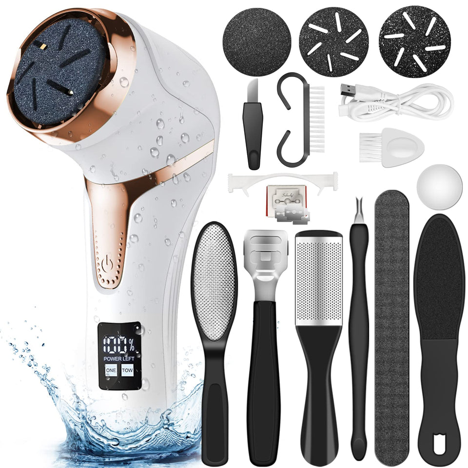 Hoxida electric callus remover front view with ergonomic grip for easy pedicure