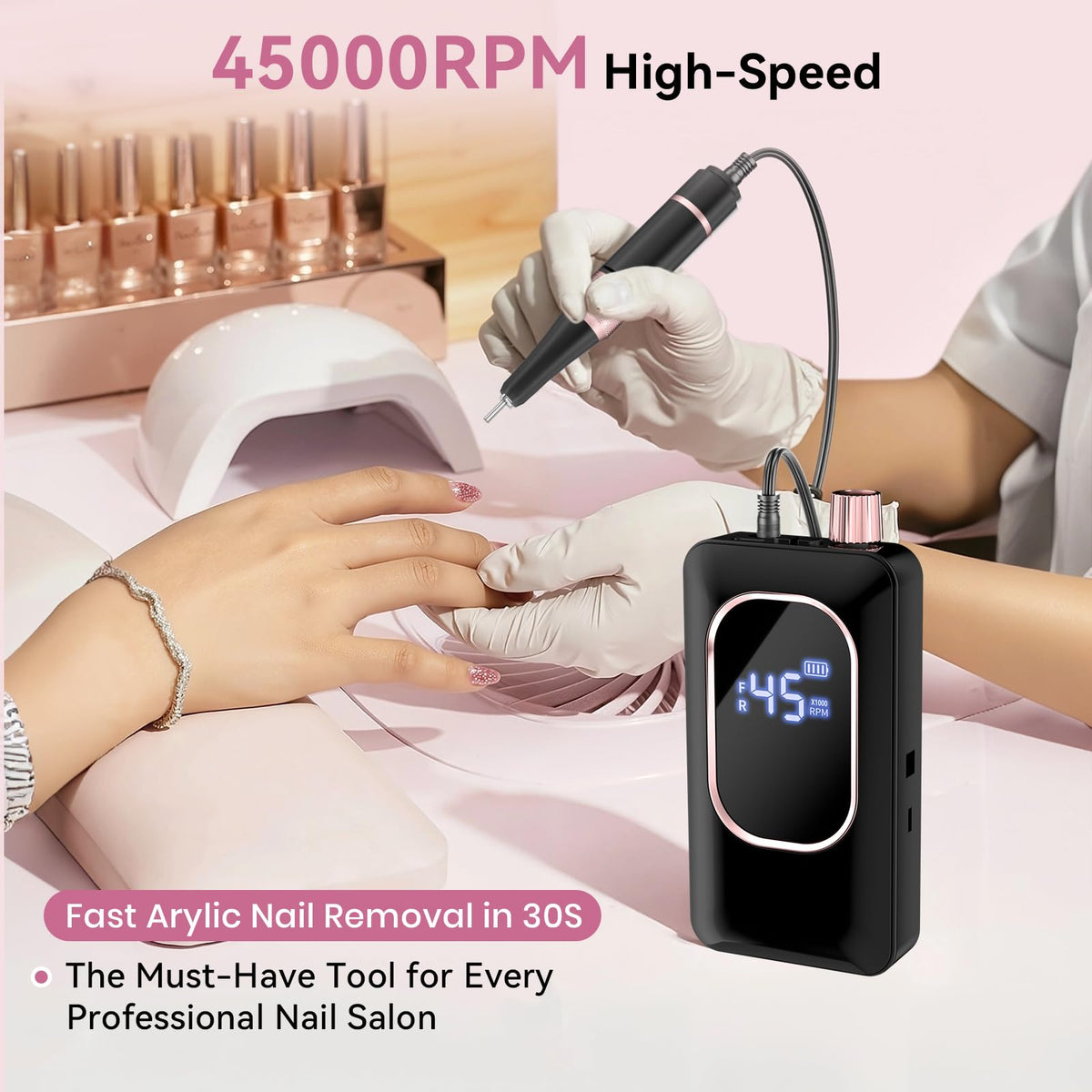 Hoxida kit includes 50 sanding bands for varied nail prep tasks