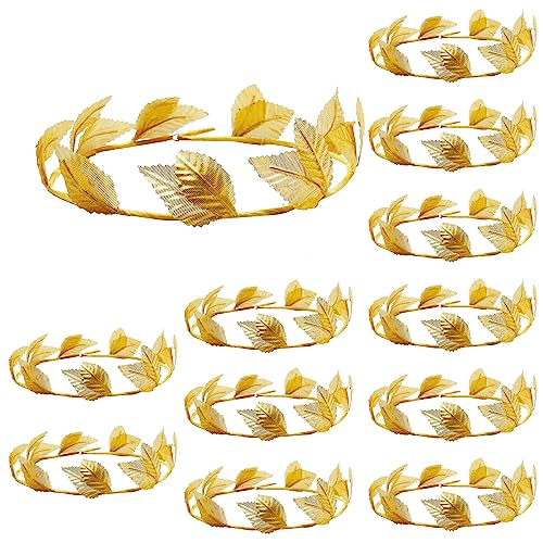Hoypeyfiy gold Laurel crown headband for weddings.
