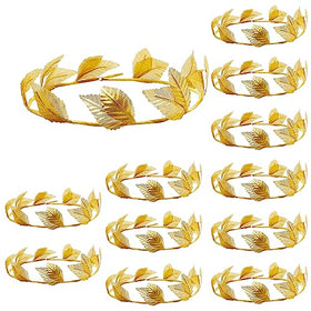 Hoypeyfiy gold Laurel crown headband for weddings.