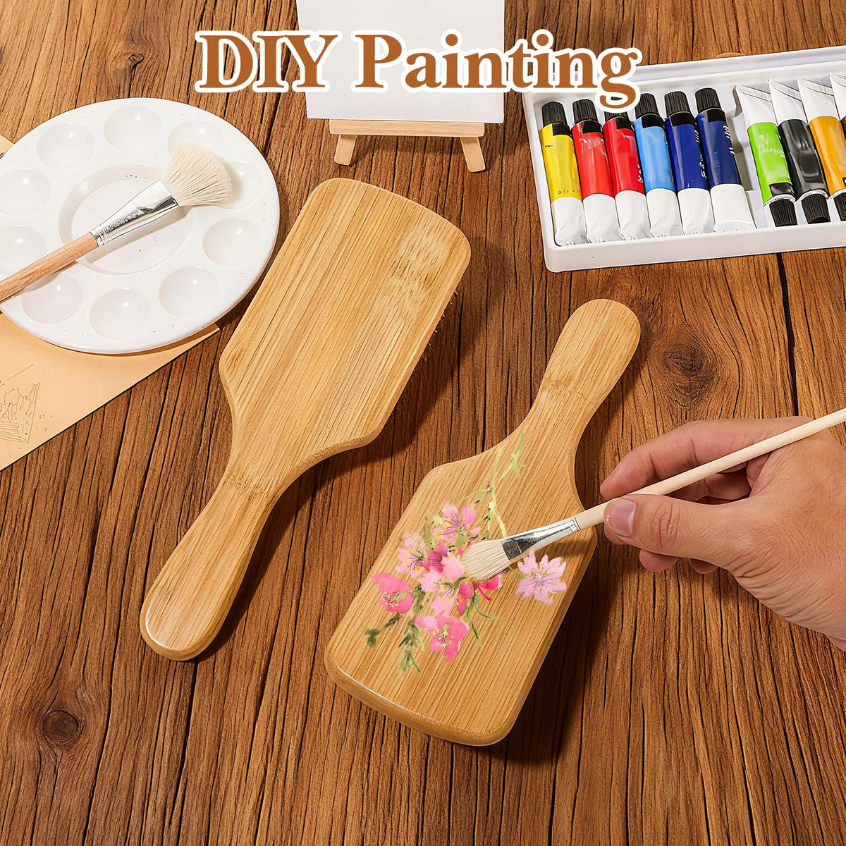 Hpmjz travel-friendly bamboo brush fits easily in a bag