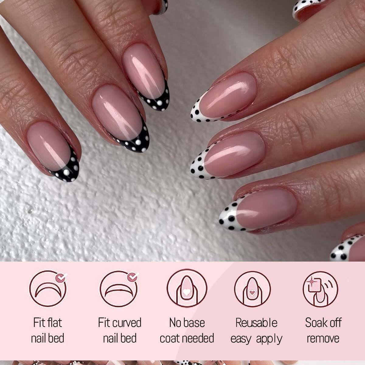 HPYFOI adhesive tabs and nail files aid tidy, secure fitting