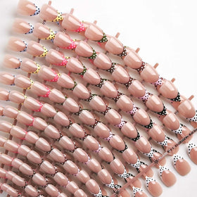 HPYFOI polka dots French tip nails for quick, stylish manicures