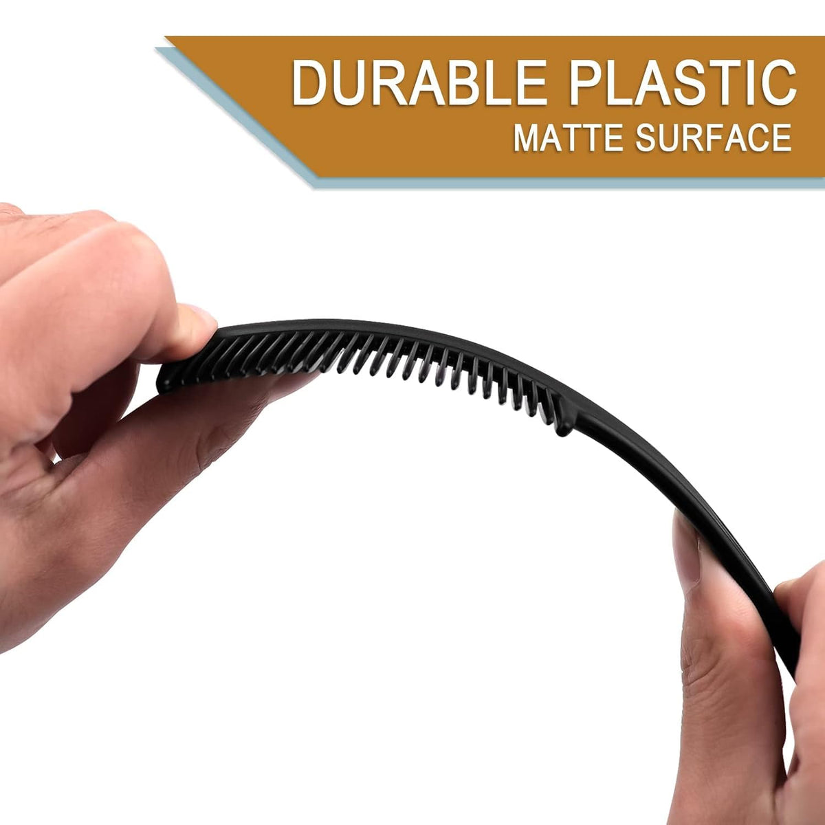 HQSLsund compact six-inch combs shown in hand for portability
