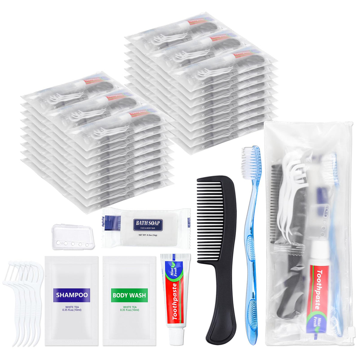 HQSLsund floss picks included for easy dental care on the go.