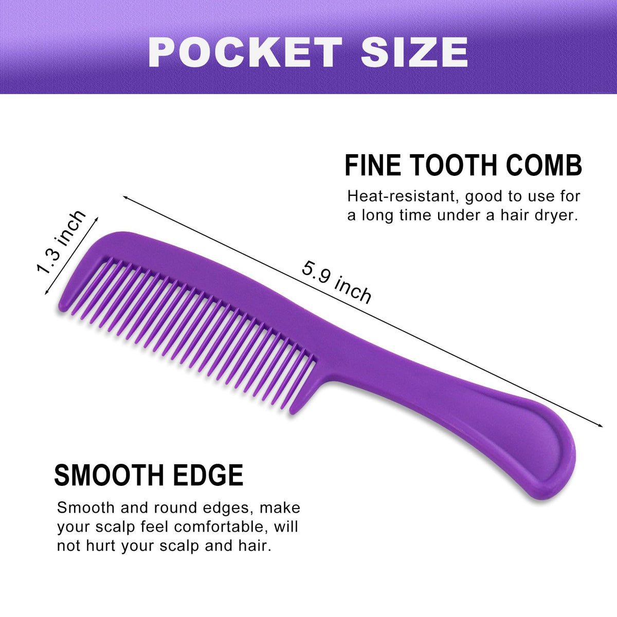 HQSLsund long pocket combs travel-friendly and lightweight