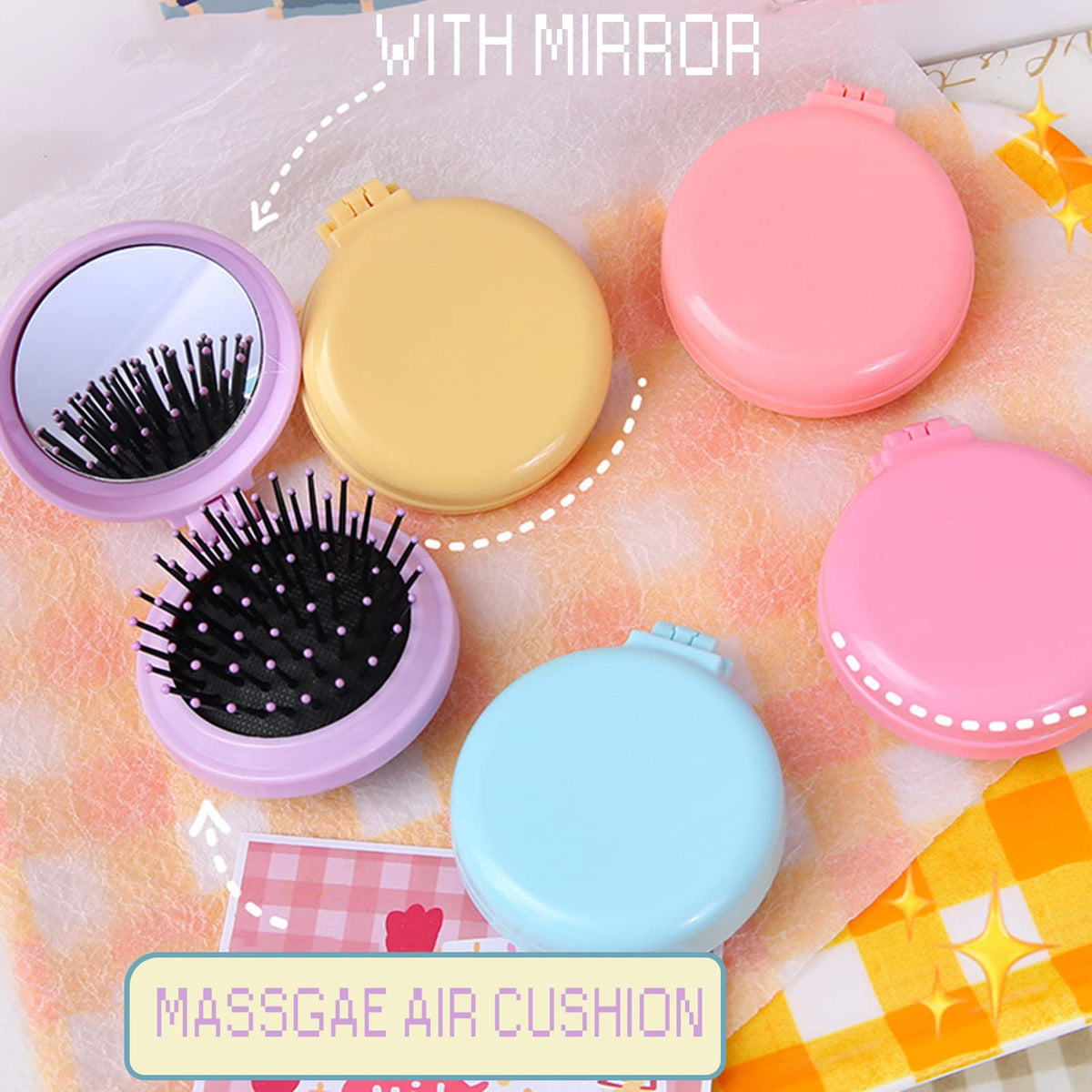 HQSLsund mirrored-travel-brush in case facilitates quick checks