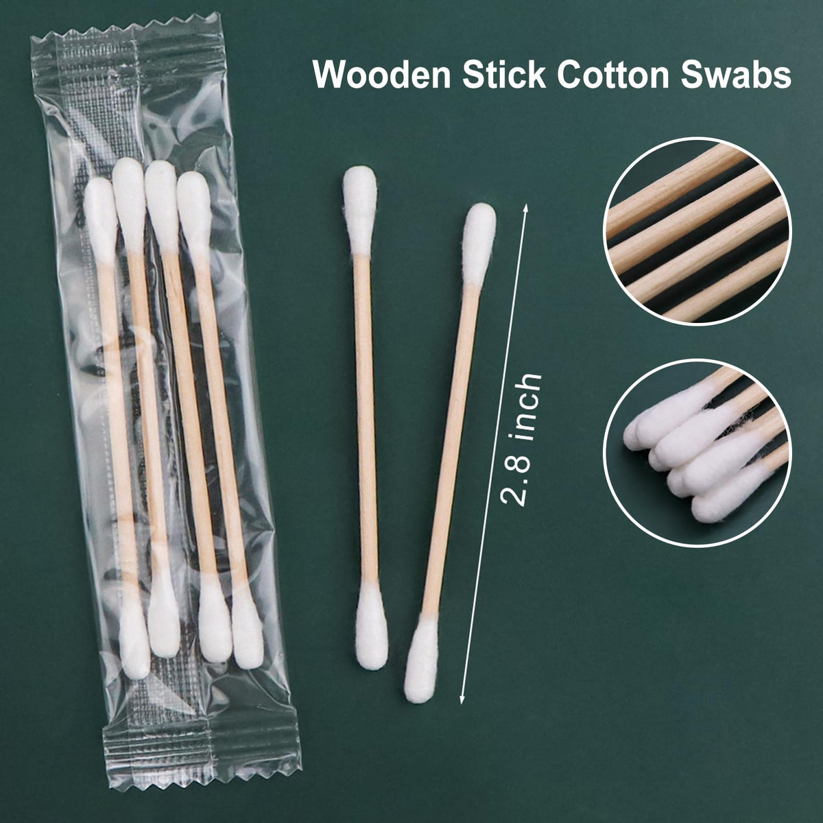 HQSL-sund wooden double-tipped swabs designed for safe ear cleaning.