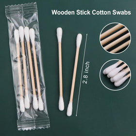HQSL-sund wooden double-tipped swabs designed for safe ear cleaning.