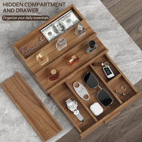 Hrbjunuo hidden compartment holds rings, watches, or jewelry in a tidy space.
