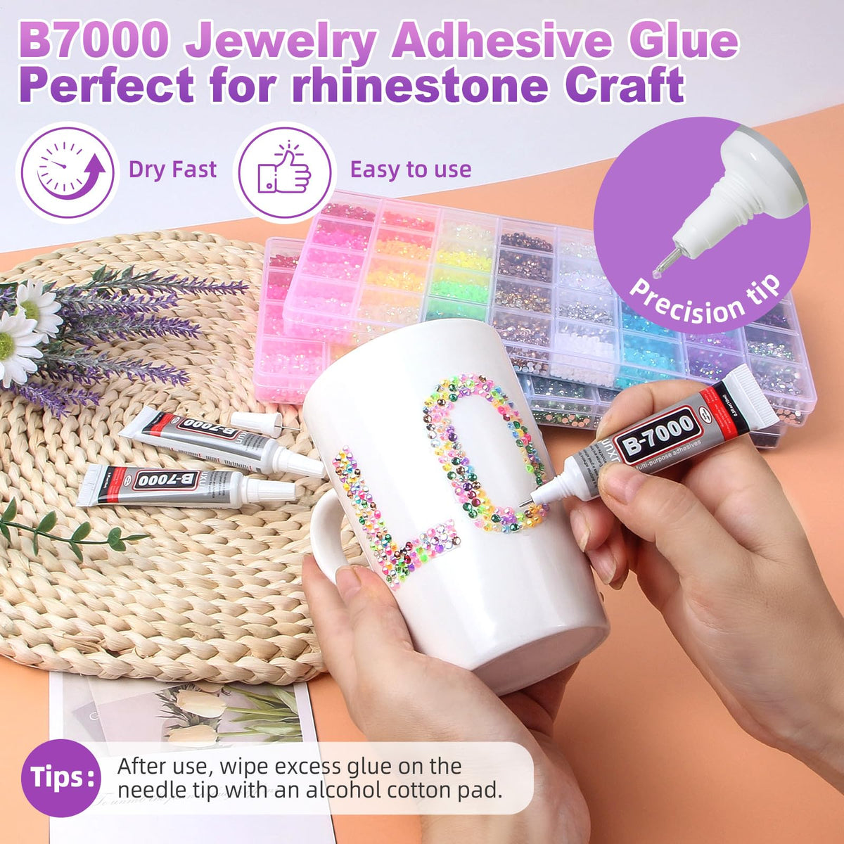 HRLbrc B7000 clear glue tubes provide strong adhesion for fabrics and surfaces.
