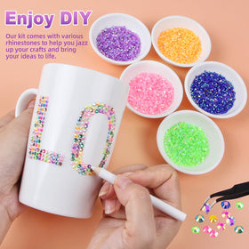 HRLbrc rhinestones with AB coating shimmer under light, elevating any craft.