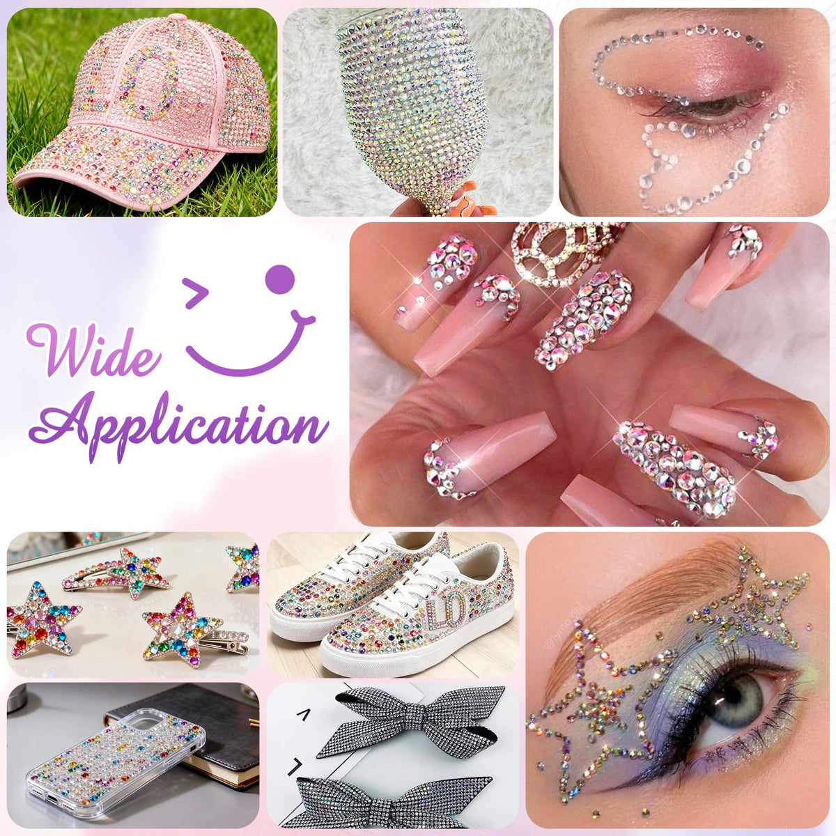 HRLbrc rhinestones inspire decorating on clothes, accessories, nails