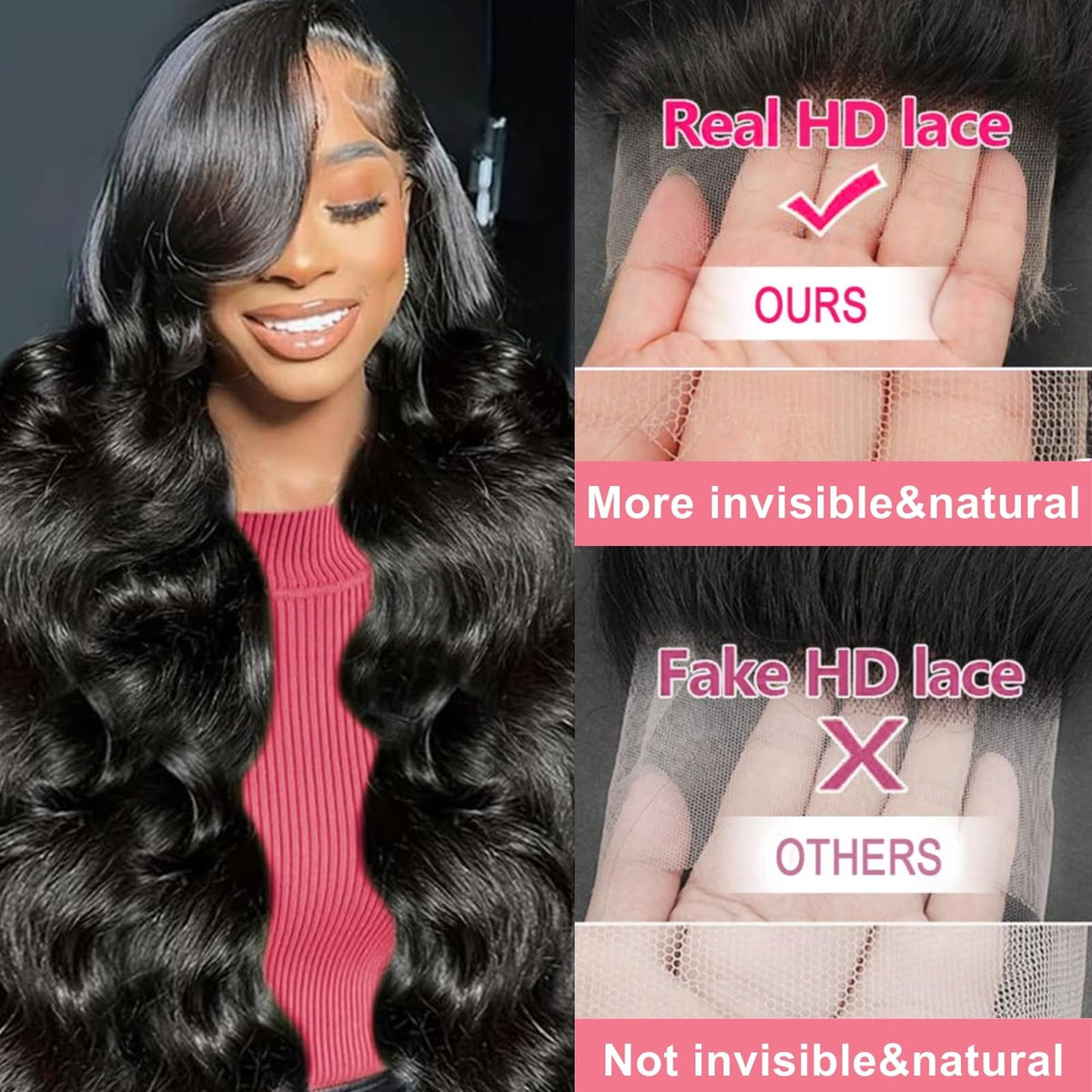 HRTND 24-inch natural black length delivers dramatic waves.