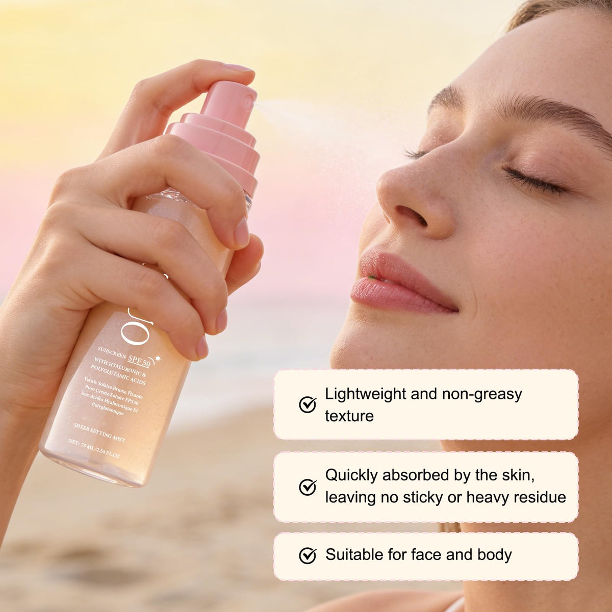 HRTTUO hydrating sun care for face and body keeps skin supple.